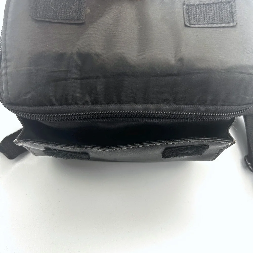 Vintage Icon New York Faux Leather Camera Bag Messenger Shoulder Strap Black Y2K